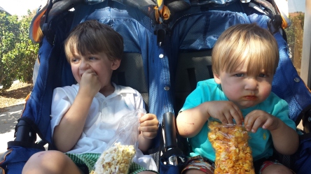 Wonderful surprise bonus of the day: seeing my two favorite kiddos and sharing a walk/popcorn through downtown. Love!